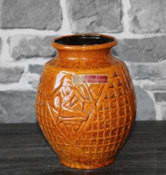 BAY Vase / 537-17 / 1960-1970er Jahre / Contura / WGP West German Pottery / Keramik Design Ägypten Motiv